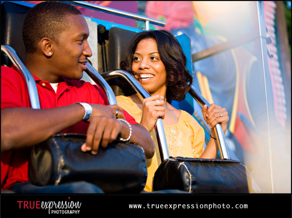 couple on carnival rides